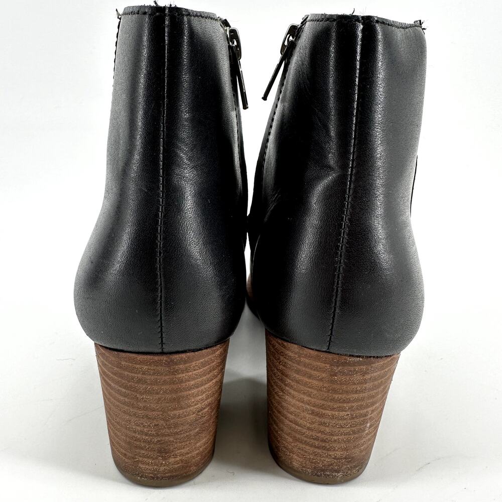 Madewell The Rosie Ankle Booties Side Zip Almond Toe Heeled Leather Black 7.5 - Picture 5 of 7